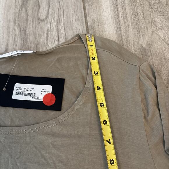 Bryn Walker Sz L Asymmetrical Swing Shirt Brown Long Sleeve Lagenlook Modal NWT - Picture 6 of 8